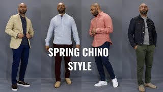 How To Wear Chinos Spring 20194 Chino Outfits [upl. by Pelagia]