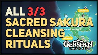 All 3 Sacred Sakura Cleansing Rituals Genshin Impact [upl. by Atineg]