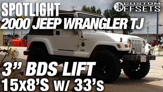 Spotlight  2000 Jeep Wrangler TJ  3quot Lift 15x8 22s and 33s [upl. by Burkitt43]