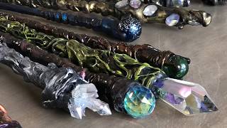 DIY wand with crystal or bead detail Tutorial [upl. by Royo810]