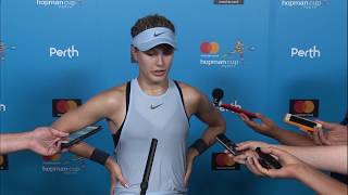 Eugenie Bouchard press conference RR  Mastercard Hopman Cup 2018 [upl. by Philine]