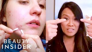 How To Pop A Pimple Yourself With Dr Pimple Popper  Beauty At Home [upl. by Esirec580]