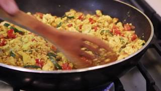 Easy Tofu amp Veggie Scramble  Vegan Egg Breakfast Recipe [upl. by Ylnevaeh]