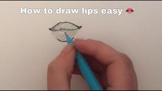 How to draw lips easy step by step 👄 [upl. by Ahsienat]