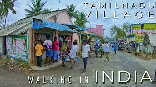 Village Life in Tamil Nadu  Walking through the rural roads Indian villages  4K ASMR Walking video [upl. by Balbur]