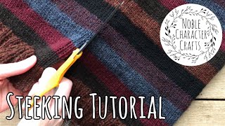 Steeking Tutorial  Noble Character Crafts  Cutting Open a Knitted Sweater [upl. by Rena]