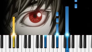 Death Note Opening 1  quotThe Worldquot  EASY Piano Tutorial [upl. by Aihsenek]