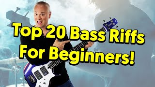 Top 20 MUST KNOW Bass Riffs For Beginners tabs amp tutorial [upl. by Crandale324]