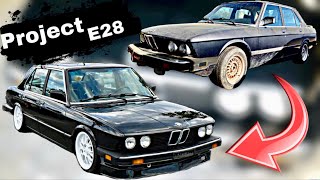 BMW E28 Build Transformation 1 year Progress in 8 Minutes [upl. by Ansela691]