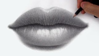 How to Draw  Shade Lips in Pencil [upl. by Zulaledairam]