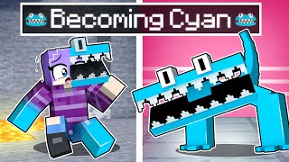 Becoming CYAN Rainbow Friend in Minecraft [upl. by Sadella]