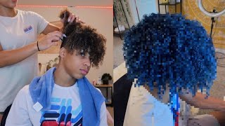 Trying Colored Hair Wax On My Brothers Hair  Azlia Williams [upl. by Aikram]