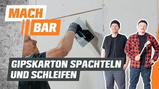 Gipskarton spachteln und schleifen  OBI [upl. by Meelak]