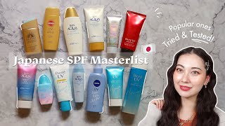 Japanese Sunscreen Review ☀️ Most popular JSPFs tried and tested [upl. by Ronnholm]