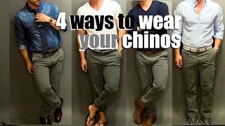 4 Ways To Wear Your Chinos  A Chino Tutorial [upl. by Assenar]