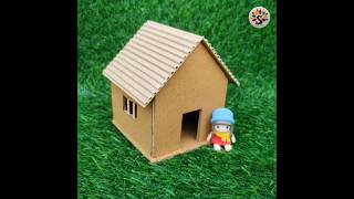 How to make a small Cardboard House Beautifully  Easy Diy  SimpleCrafts School Project shorts [upl. by Louisette143]