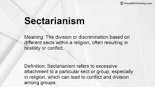 Sectarianism Meaning [upl. by Coplin]