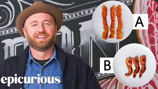 Bacon Expert Guesses Cheap vs Expensive Bacon  Price Points  Epicurious [upl. by Nahtnamas]