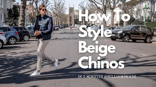 How To Style Beige Chinos  Mens Fashion  In 2 Minutes [upl. by Anola]