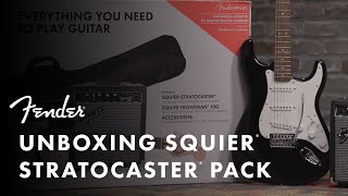 Unboxing The Squier Stratocaster Pack  Fender [upl. by Ielirol]