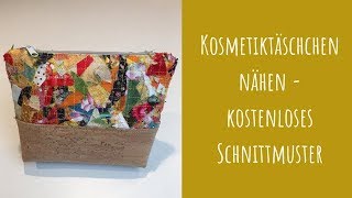 Kosmetiktasche nähen  kostenloses Schnittmuster [upl. by Viridis]