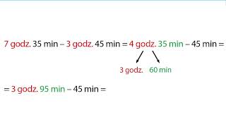 Obliczenia zegarowe  odejmowanie godzin i minut [upl. by Eenolem]
