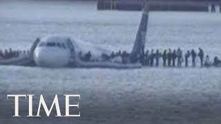 Footage Of The US Airway Plane Landing On Hudson River In 2009  TIME [upl. by Cayla624]